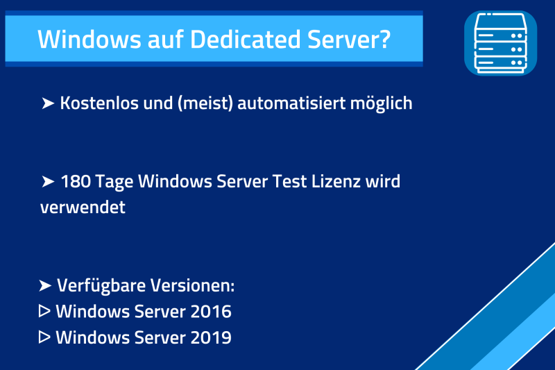 Kann ich Windows auf meinem Dedicated Server installieren? Kurzbeschreibung