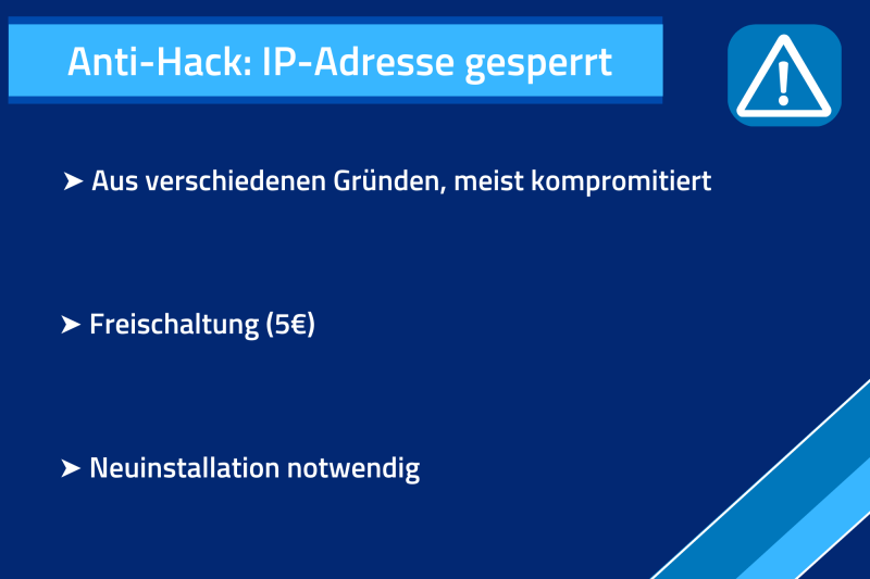 Anti-Hack: Warum wurde meine IP-Adresse gesperrt? Kurzbeschreibung