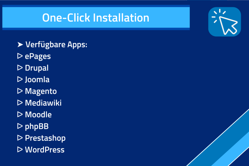 Welche Apps kann ich per One-Click installieren? Kurzbeschreibung
