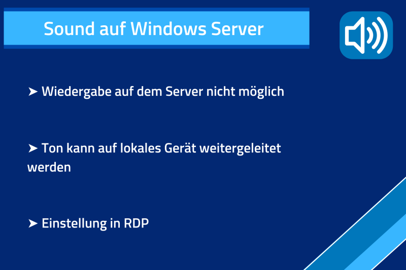 Wie aktiviere ich Ton/Sound auf meinem Windows Server? Kurzbeschreibung