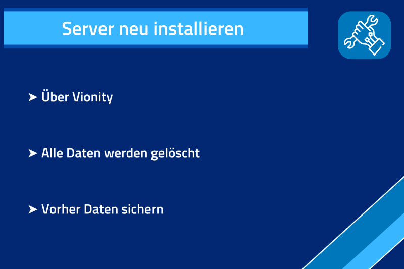 Wie kann ich meinen Server neu installieren? Kurzbeschreibung