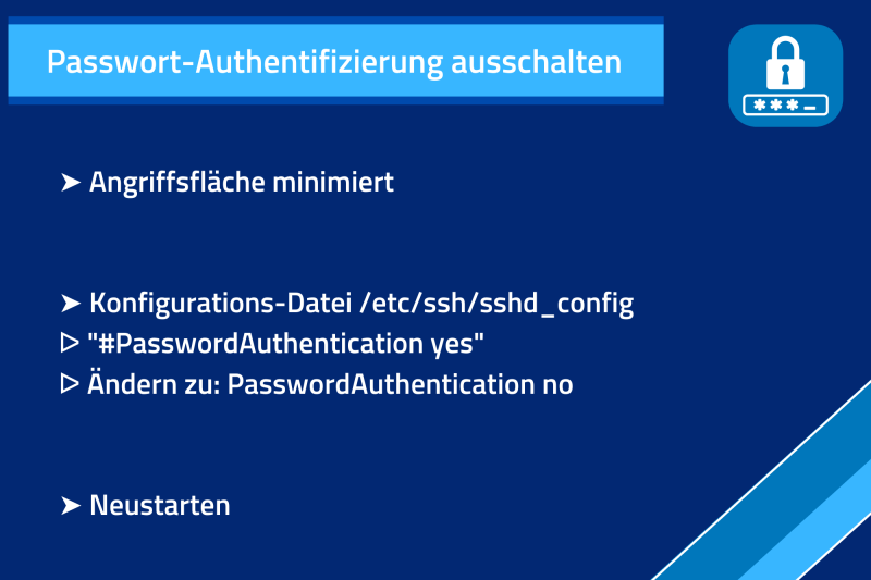 Wie schalte ich die SSH Passwort-Authentifizierung aus? Kurzbeschreibung