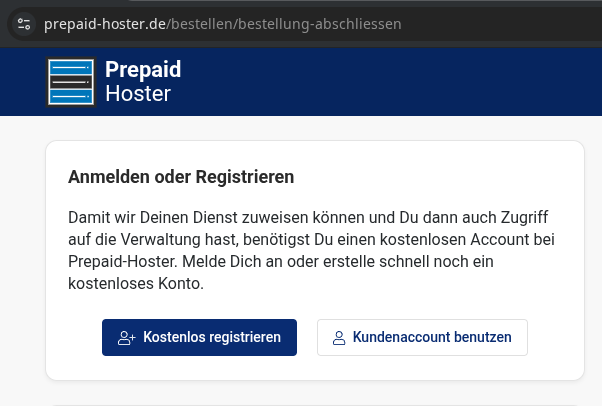 Registrieren im letzten Schritt des Warenkorbs Registrieren im letzten Schritt des Warenkorbs