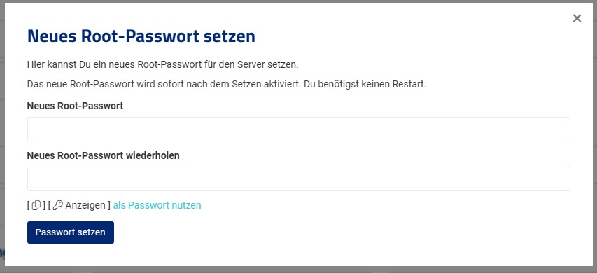 Reset Server Root Password Reset Server Root Password