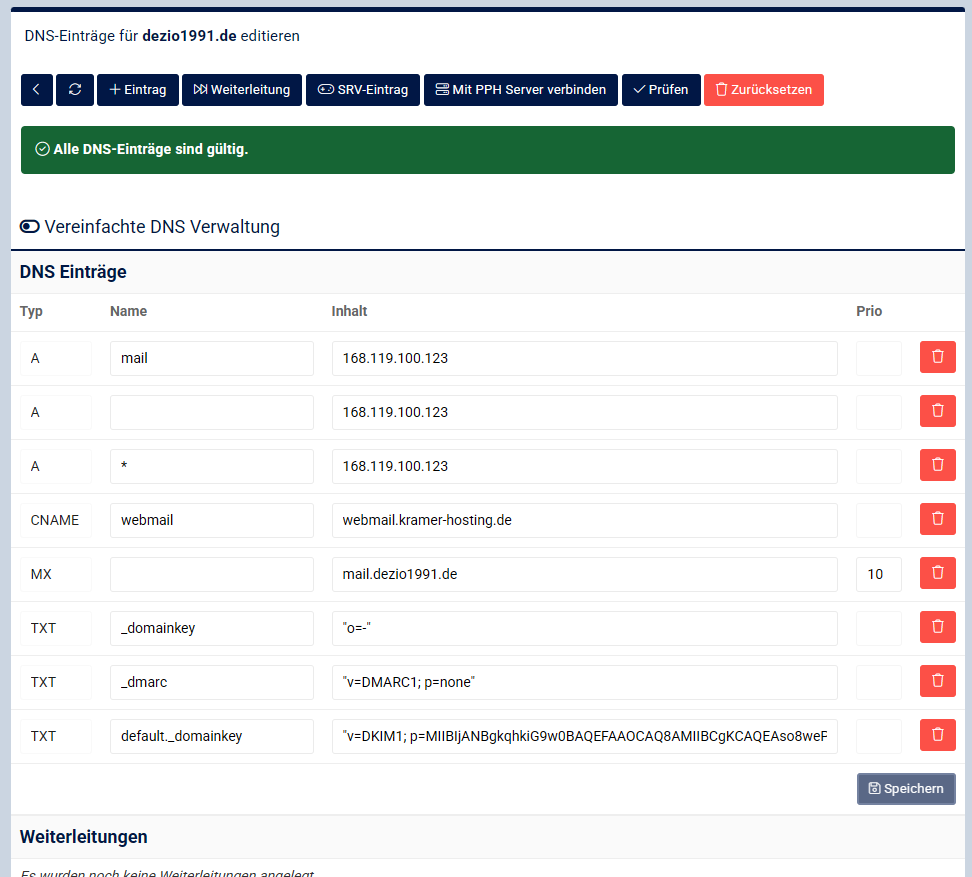 Prepaid Hoster Domain Einstellungen Prepaid Hoster Domain Einstellungen