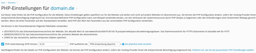 PHP Version ändern PHP Version ändern