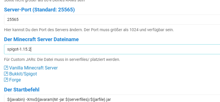 Bild 2: spigot-1.15.2 als Start-Datei Bild 2: spigot-1.15.2 als Start-Datei