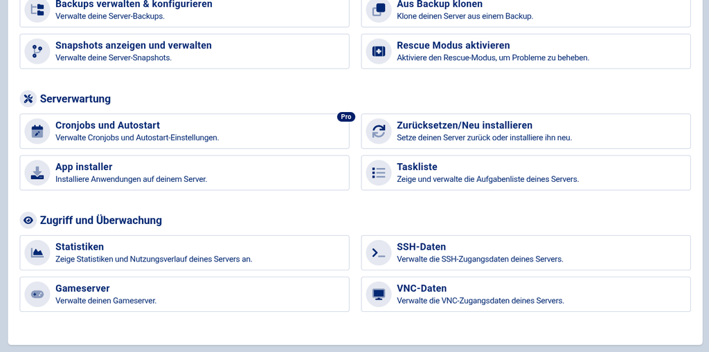 Alle Aktionen und App Installer