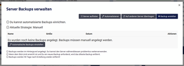 Create Backup Create Backup