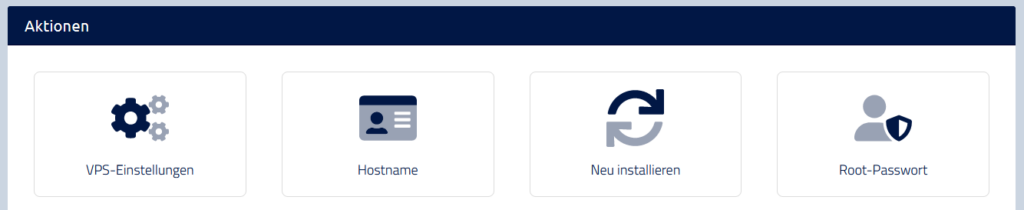 Actions in the web interface Actions in the web interface
