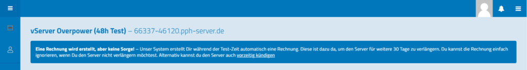 Hinweis im Webinterface Hinweis im Webinterface
