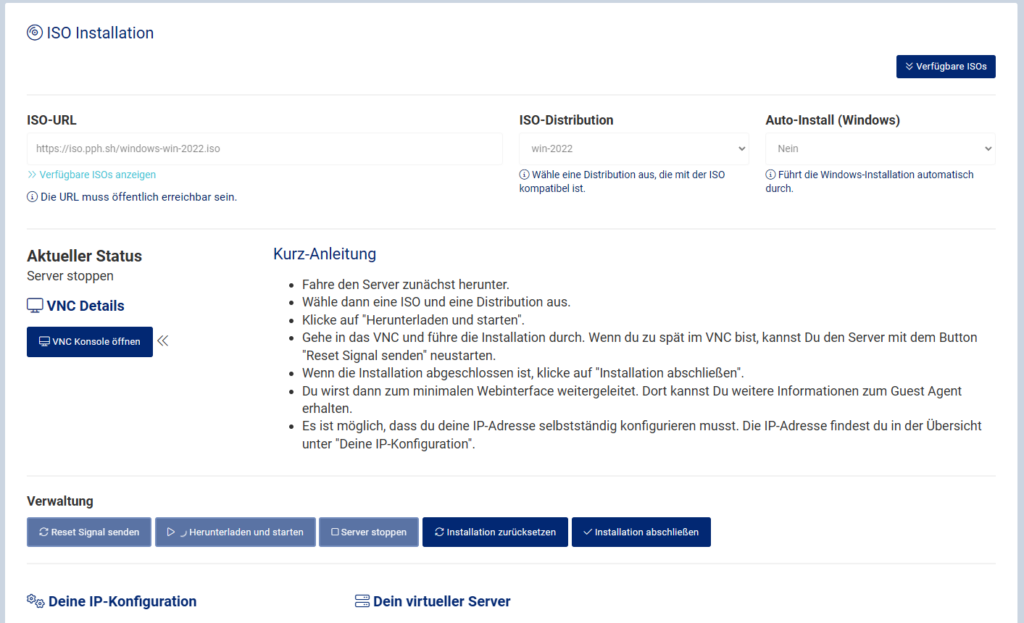 ISO Installer für KVM Server ISO Installer für KVM Server