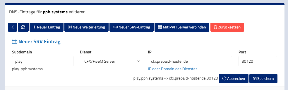 Domain mit Five-M GTA 5 Multiplayer Server verbinden Domain mit Five-M GTA 5 Multiplayer Server verbinden