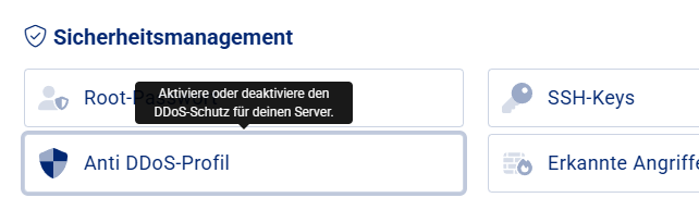 Aktion im Cloud Manager: Anti DDoS-Profil Aktion im Cloud Manager: Anti DDoS-Profil
