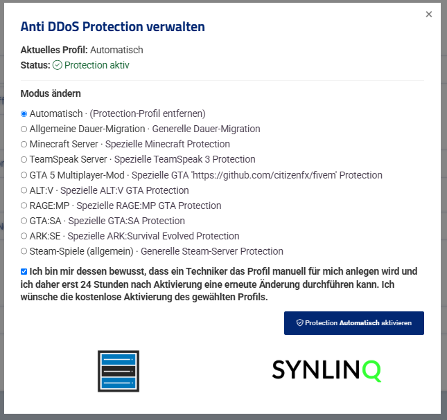 Anti DDoS Protection verwalten Anti DDoS Protection verwalten