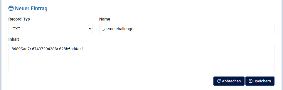 Beispiel: Lets Encrypt DNS Challenge Beispiel: Lets Encrypt DNS Challenge