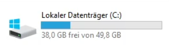 C: hat nur eine Größe von 50 GB C: hat nur eine Größe von 50 GB